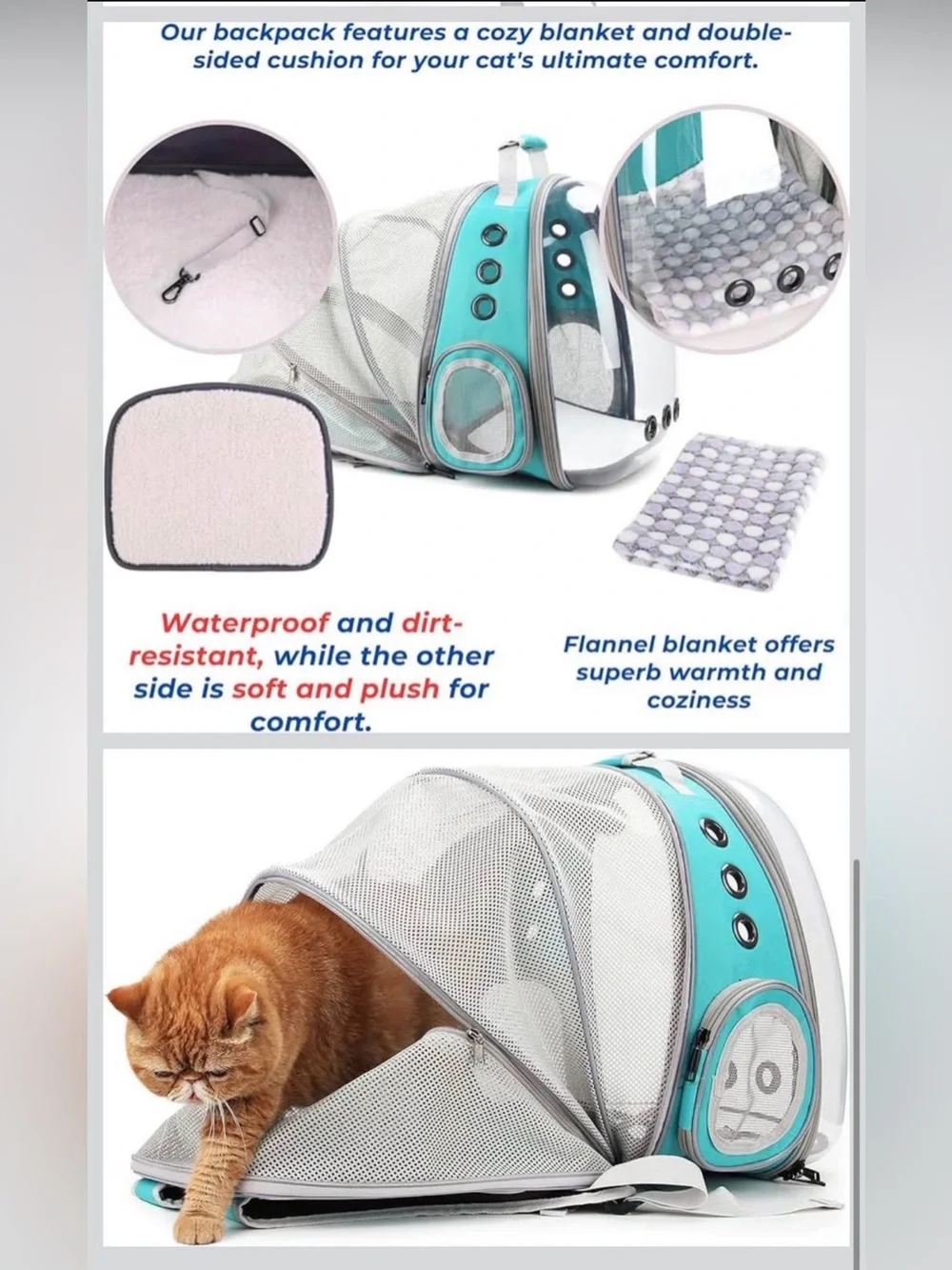 Lollimeow Expandable Cat Bubble Backpack Carrier